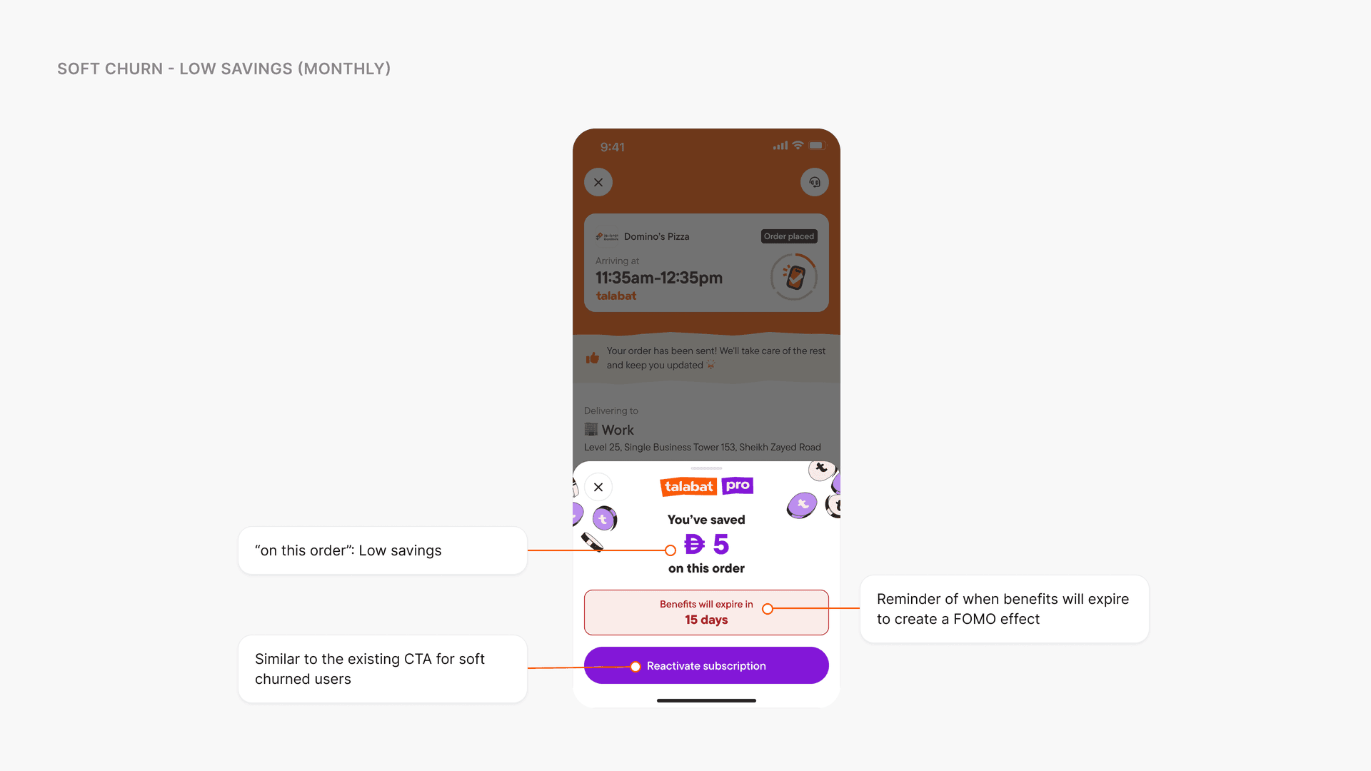 Talabat cancellation screen